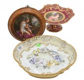 THREE PIECE HAND PAINTED PORCE