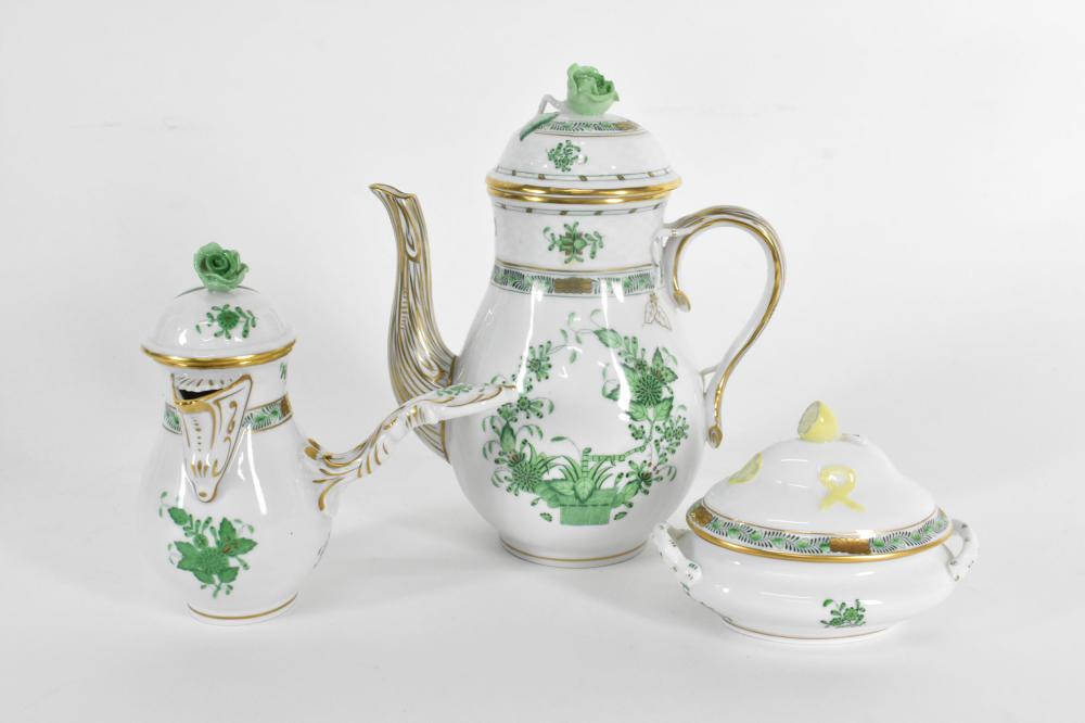 THREE PIECE HEREND PORCELAIN COFFEE