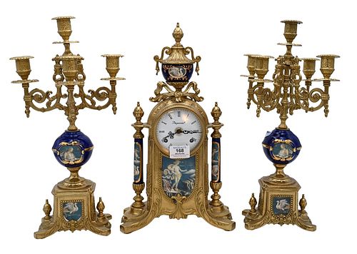 THREE PIECE IMPERIAL MANTEL SET,