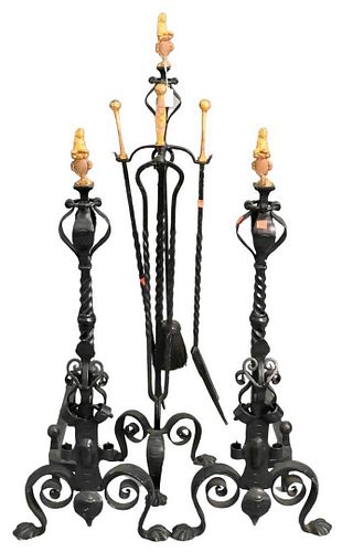 THREE PIECE IRON FIRE SETThree
