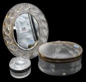 THREE PIECE LALIQUE GLASS LOTT