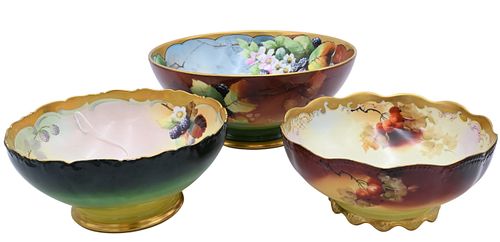 THREE PIECE LIMOGES FRANCE HAND