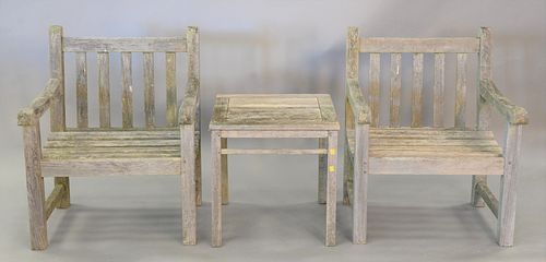 THREE PIECE LISTER OUTDOOR TEAK LOT