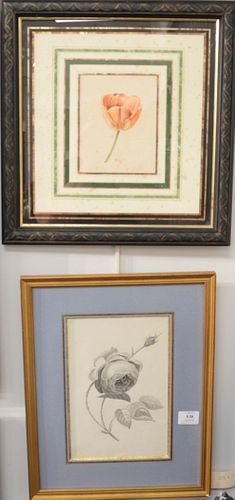 THREE PIECE LOT FRAMED FLOWER