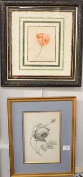 THREE PIECE LOT FRAMED FLOWER