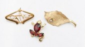 THREE PIECE LOT OF 14 KARAT GO