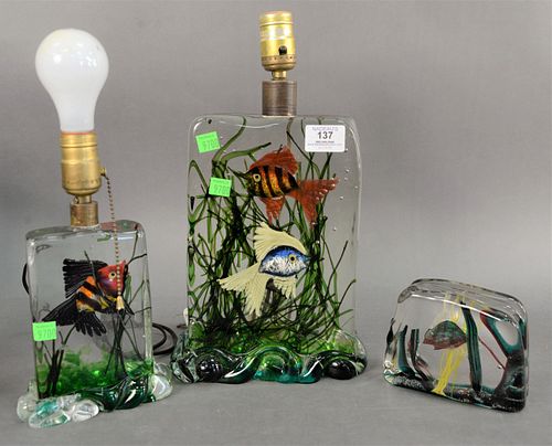 THREE PIECE LOT OF MURANO GLASS