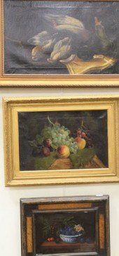 THREE PIECE LOT OF STILL LIVES