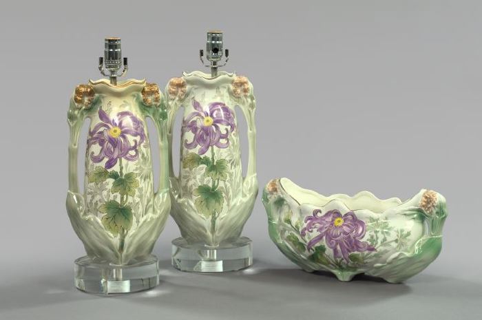 Three-Piece Luneville Pottery