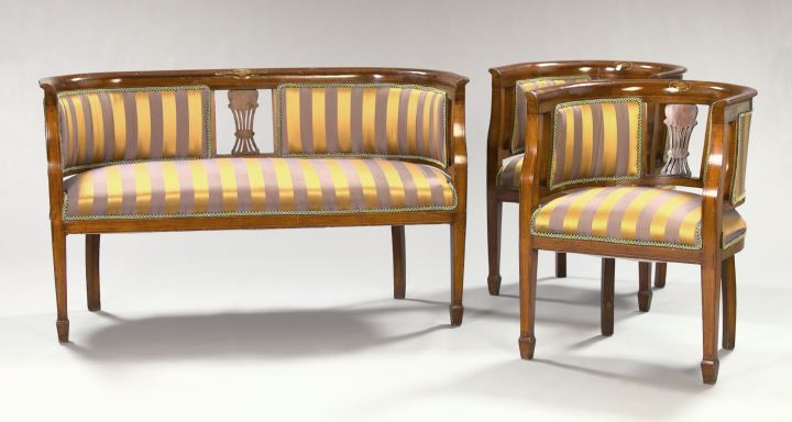 Three-Piece Mahogany Parlor Suite,