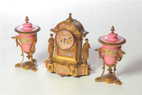 THREE-PIECE MANTEL SET.  France 