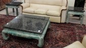 THREE-PIECE MARBLE AND BRONZE