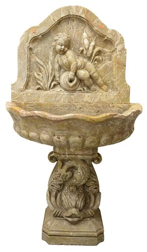 THREE PIECE MARBLE FOUNTAIN, HAVING