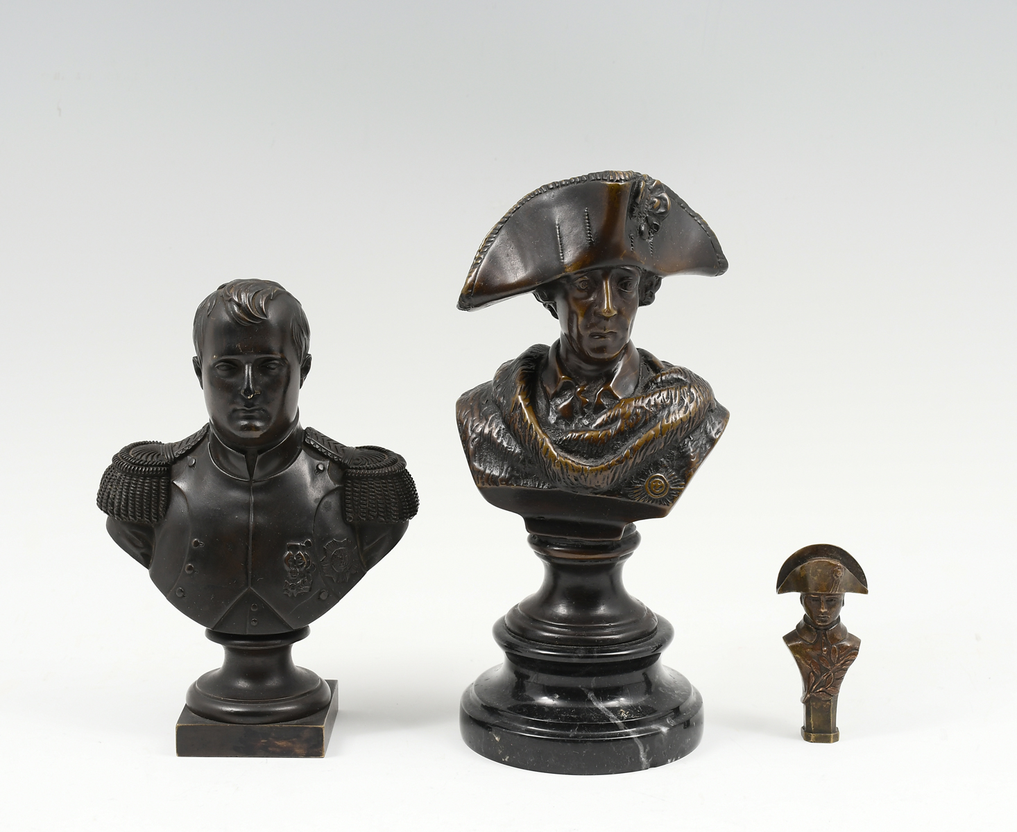 THREE PIECE NAPOLEON BRONZE LOT: 1)