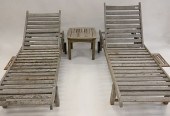 THREE PIECE OUTDOOR TEAK LOTTh