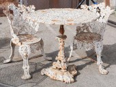 THREE-PIECE PAINTED IRON PATIO