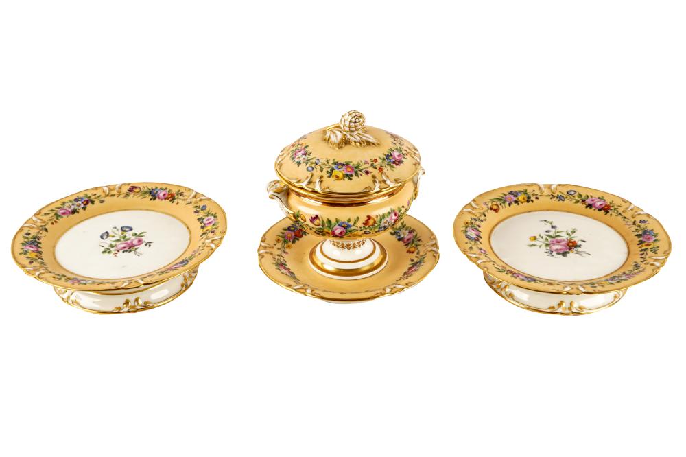 THREE PIECE PORCELAIN SERVING