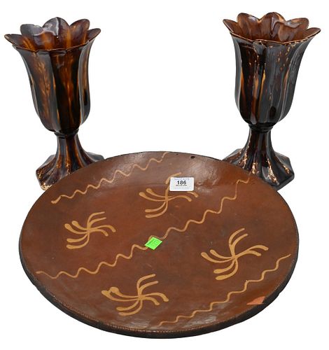 THREE PIECE POTTERY GROUPThree