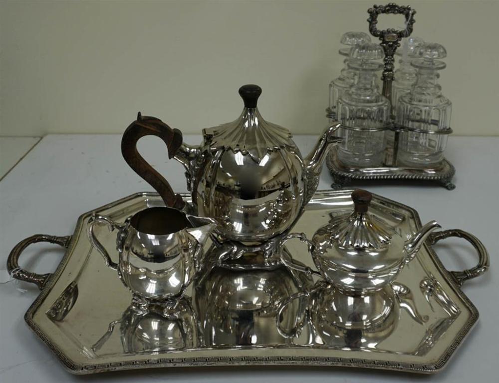 THREE-PIECE SILVER PLATE TEA