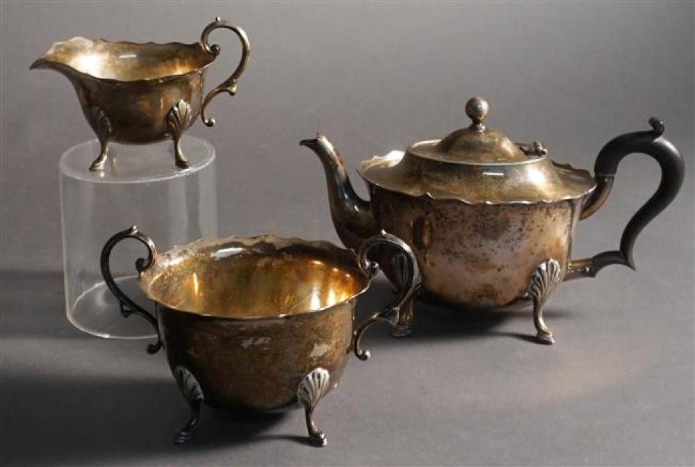 THREE-PIECE SILVER PLATE TEA