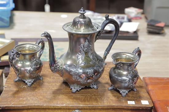 THREE PIECE SILVER PLATED TEA