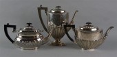 THREE-PIECE SILVERPLATED TEA A