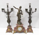 THREE-PIECE SPELTER AND ROSE M