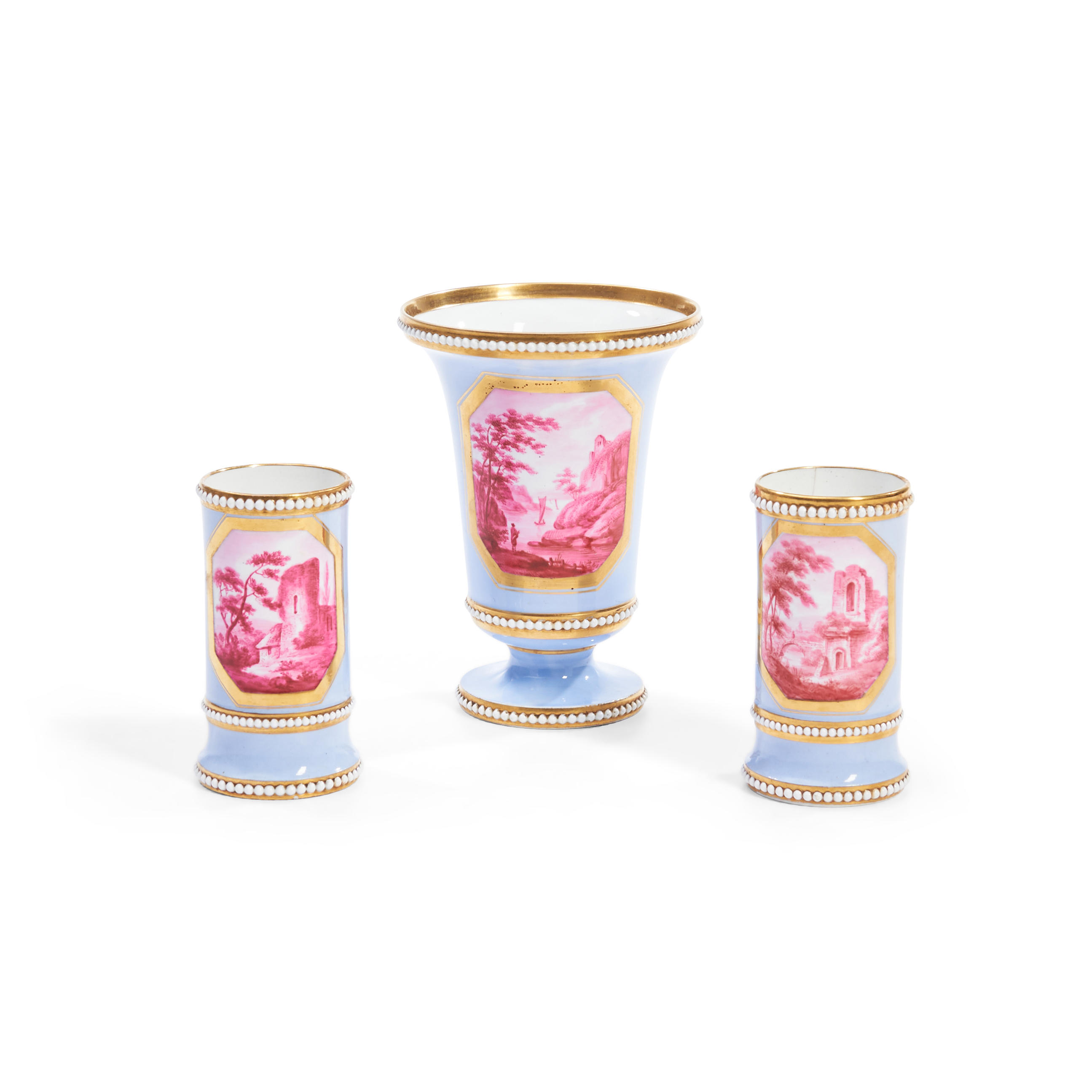 THREE PIECE SPODE PORCELAIN