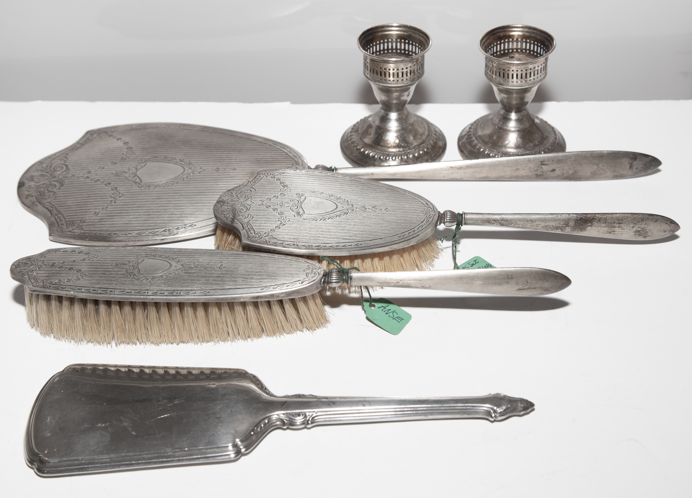 THREE-PIECE STERLING DRESSER SET