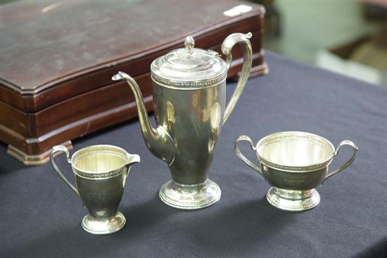 THREE PIECE STERLING SILVER TEA