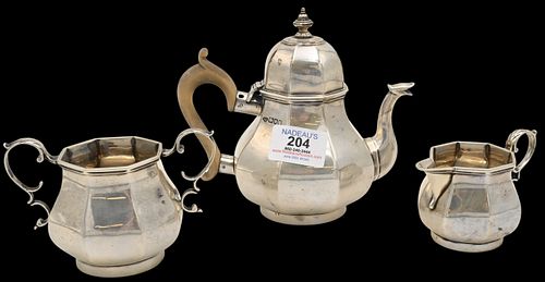 THREE PIECE STERLING SILVER TEA