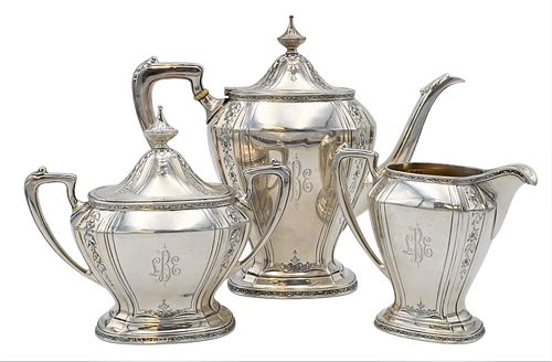THREE PIECE STERLING SILVER TEA