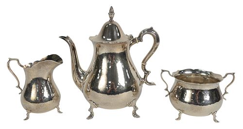 THREE-PIECE STERLING SILVER TEA