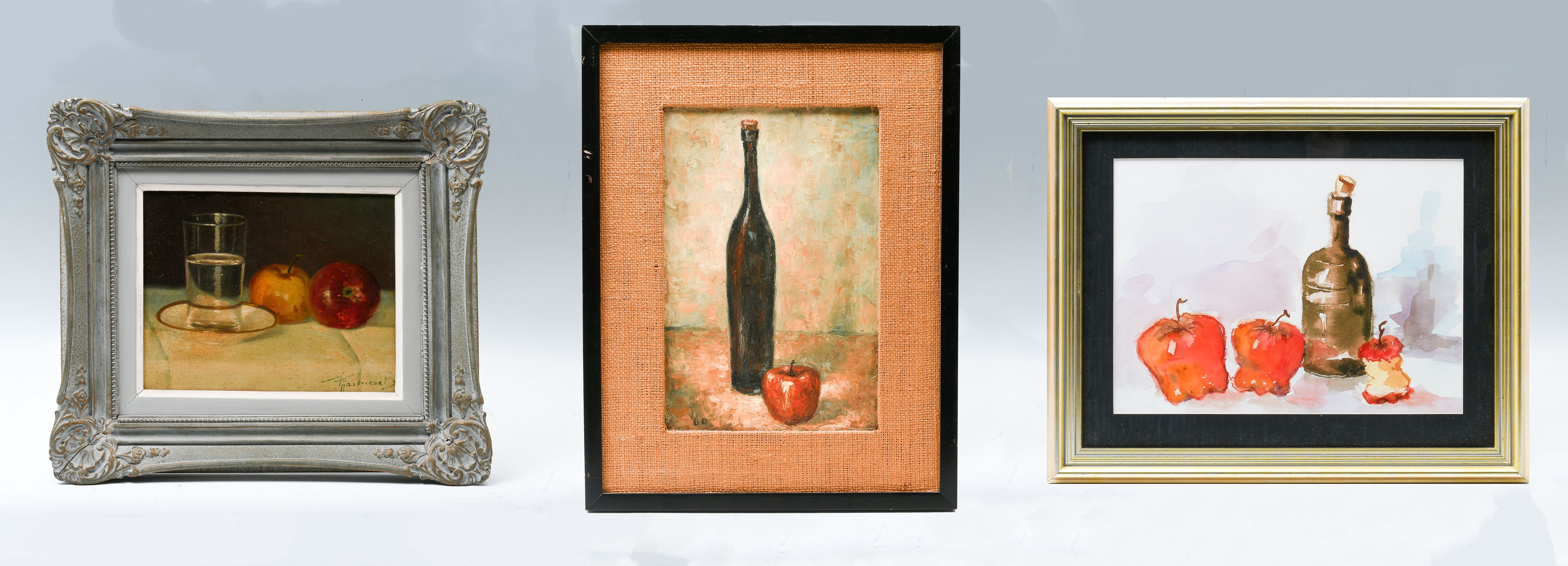 THREE PIECE STILL LIFE PAINTING