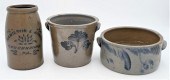 THREE PIECE STONEWARE LOT TO I