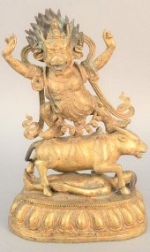 THREE-PIECE TIBETAN BRONZE FER