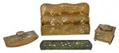 THREE PIECE TIFFANY BRONZE "GR