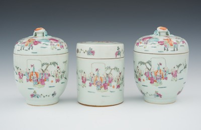 Three Piece Tongzhi Style Porcelain