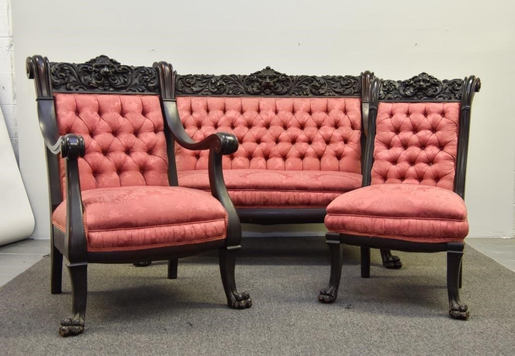 Three-piece Victorian mahogany