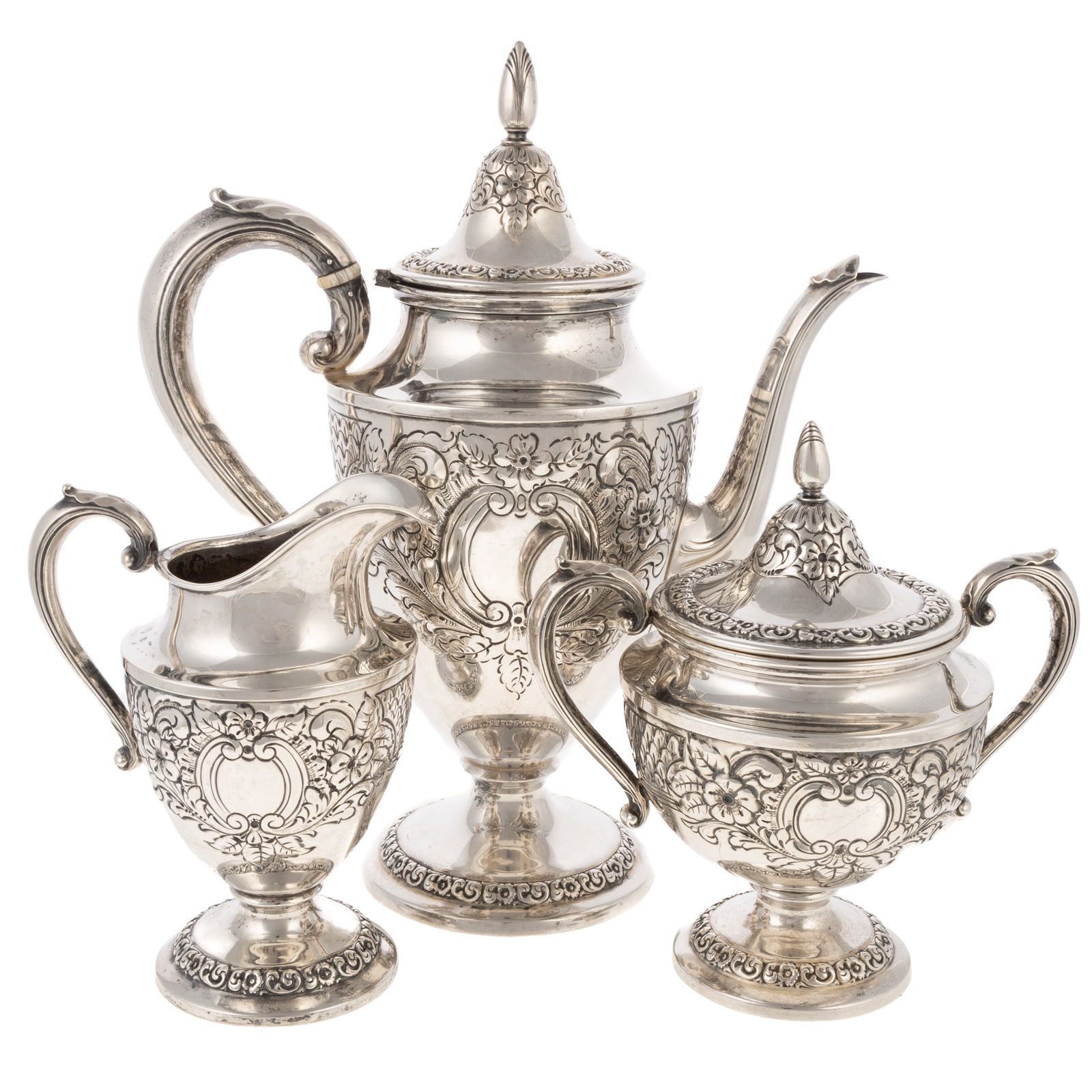 THREE-PIECE WALLACE STERLING COFFEE