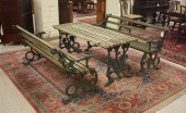 THREE-PIECE WOOD AND CAST IRON