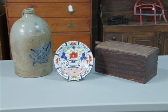 THREE PIECES. A four-gallon