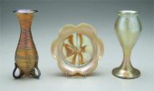 Three pieces art glass: amber