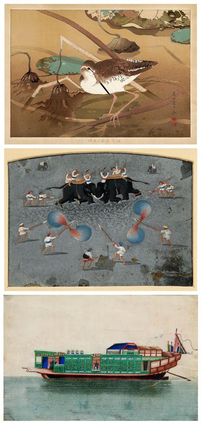 Three pieces Asian art: Japanese