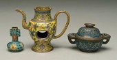 Three pieces Chinese cloisonn&