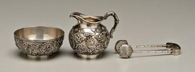 Three pieces Chinese export silver: