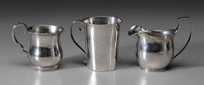 Three Pieces Coin Silver Hollowware