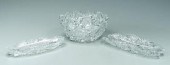 Three pieces cut glass: bowl w
