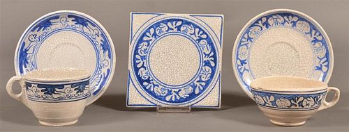 THREE PIECES DEDHAM POTTERY.Three