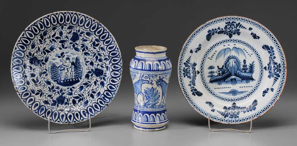 Three Pieces Delftware Continental,
